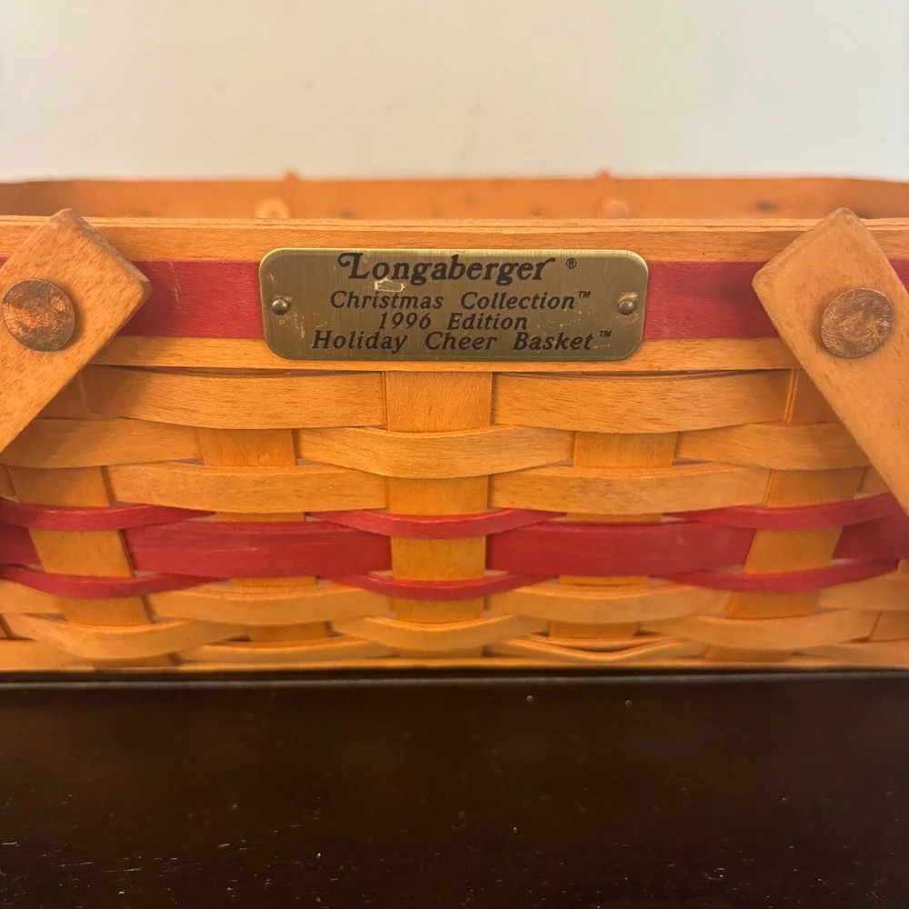 Longaberger 1996 Christmas Collection Holiday Cheer Basket w Liner | Red Trim‎